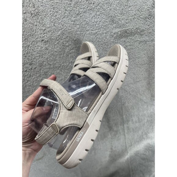 Skechers Women’s 10 The Go Flex Finest Strappy Sandals Beige Adjustable Cushion - Picture 7 of 8